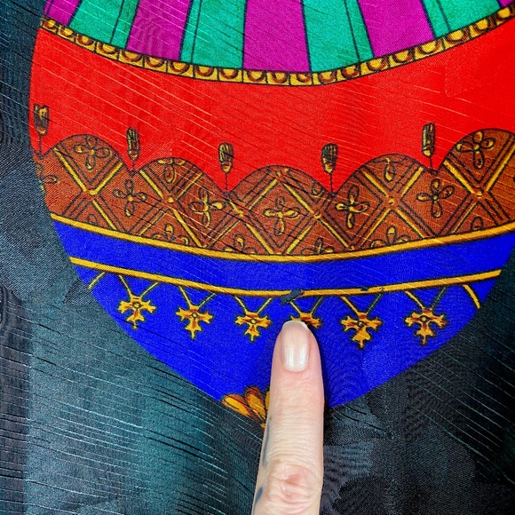 Vintage Kocal Rococo Scarf Print Zip up Jacket - Picture 4 of 5